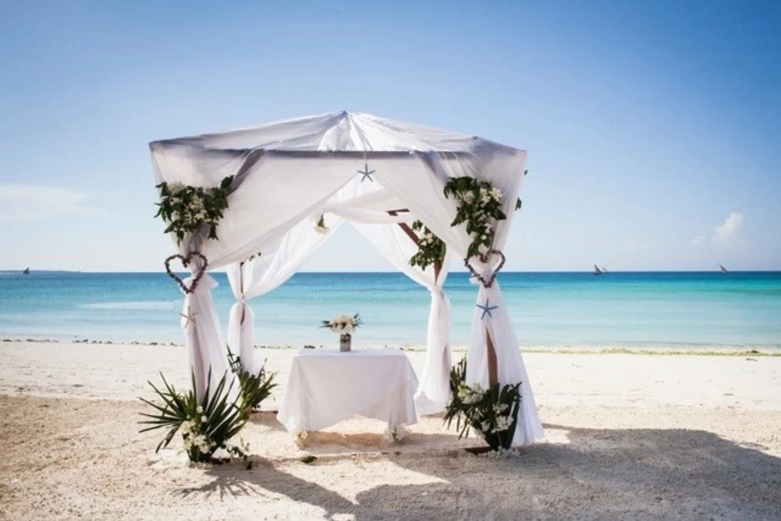 A romantic beach setup on Zanzibar